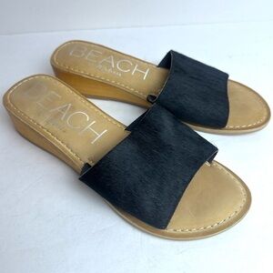 ❗️ Beach by Matisse slide on Sandals Fur / Leather Size 8 M